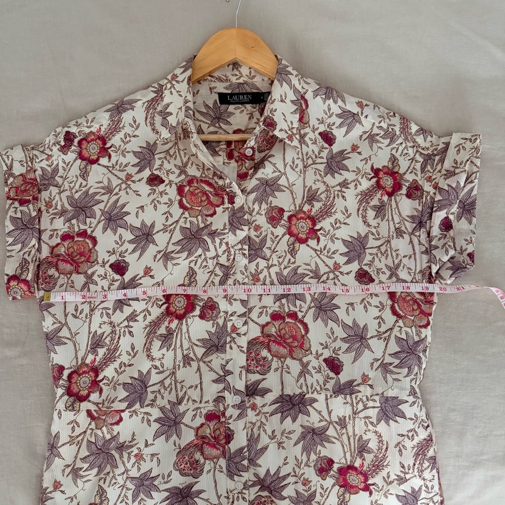 Lauren Ralph Lauren | Floral Shirt Dress | Cream Multi - Picture 7 of 9
